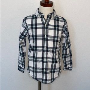 Janie and Jack Green Blue & White Plaid Top